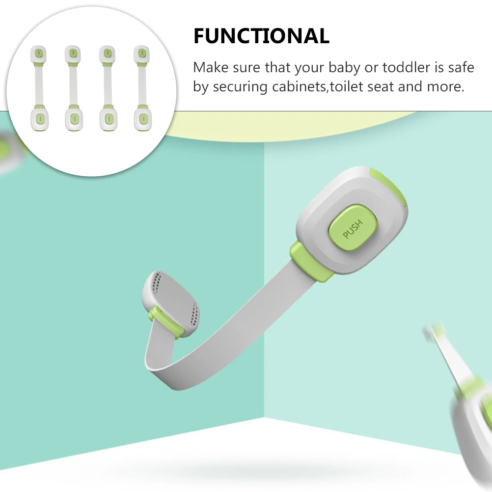4pcs Cabinet Locks Baby Safety Green Childproof Doors Toddler Proofing Drawer Straps Latches Secure No Tools Needed
4pcs Cabinet Locks Baby Safety Green Childproof Doors Toddler Proofing Drawer Straps Latches Secure No Tools Needed