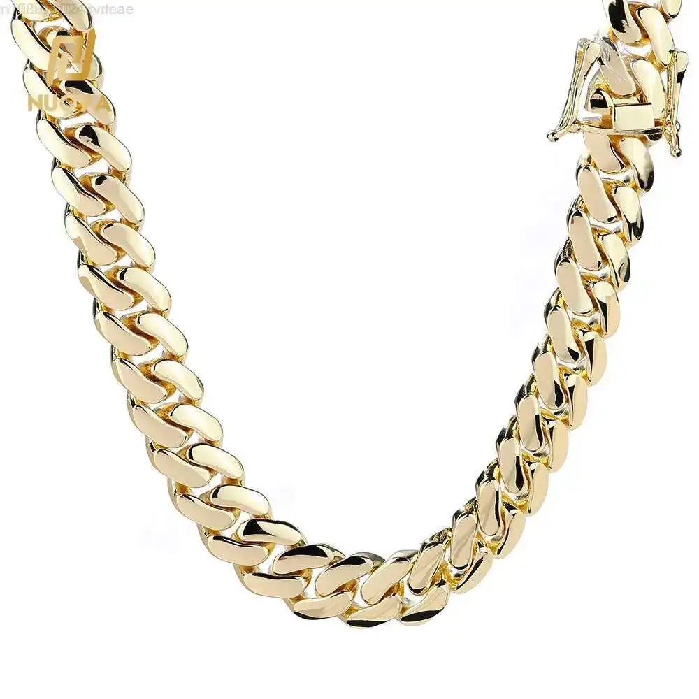 NUOYA Wholesale 10mm-22mm Solid Cuban Chain Necklace 14K 18K Gold Plated Heavy Miami Cuban Link Chain Hip Hop Mens Fine Jewelry
NUOYA Wholesale 10mm-22mm Solid Cuban Chain Necklace 14K 18K Gold Plated Heavy Miami Cuban Link Chain Hip Hop Mens Fine Jewelry