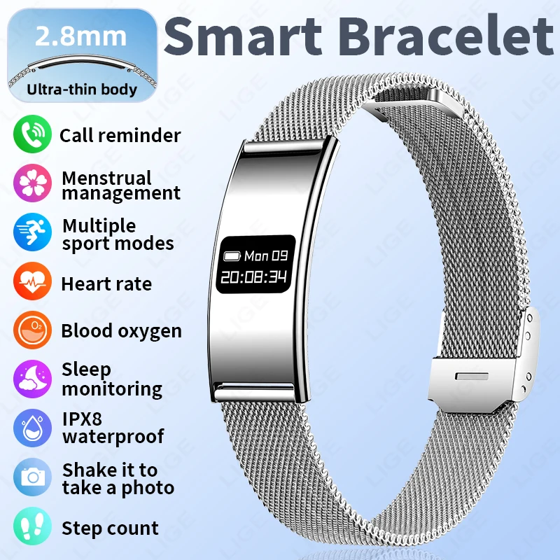LIGE 2026 Sports Smart Bracelet Heart Rate Sleep Monitor Pedometer Call Reminder Waterproof Smart Watches Men Women Smart Band
LIGE 2026 Sports Smart Bracelet Heart Rate Sleep Monitor Pedometer Call Reminder Waterproof Smart Watches Men Women Smart Band
