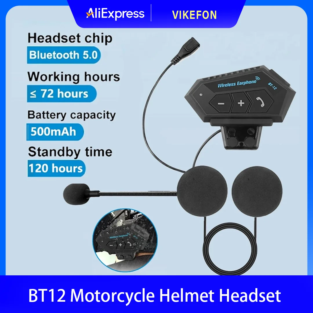 BT12 Motorcycle Helmet Headset Stereo Bluetooth Earphone Wireless Handsfree Mic Headphones Music Player For Motorbike Rider
BT12 Motorcycle Helmet Headset Stereo Bluetooth Earphone Wireless Handsfree Mic Headphones Music Player For Motorbike Rider