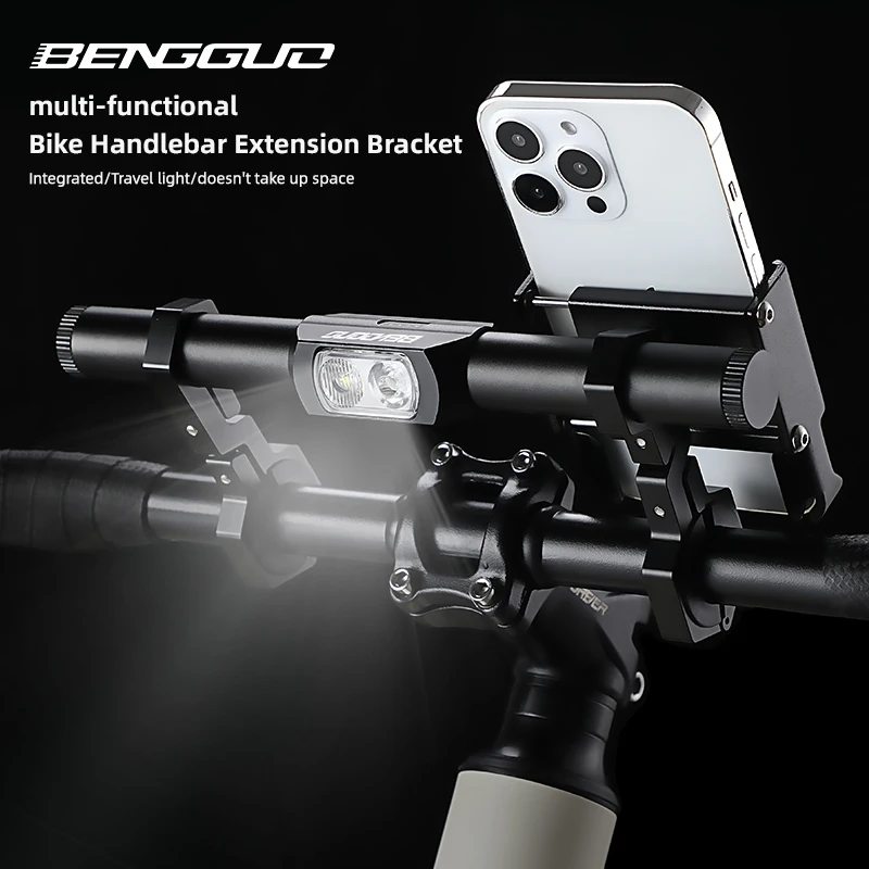 MTB Handlebar Extension With Rechargeable Headlamp Phone Holder Waterproof Bicycle Handle Bar Extenders Bike Front Light
MTB Handlebar Extension With Rechargeable Headlamp Phone Holder Waterproof Bicycle Handle Bar Extenders Bike Front Light