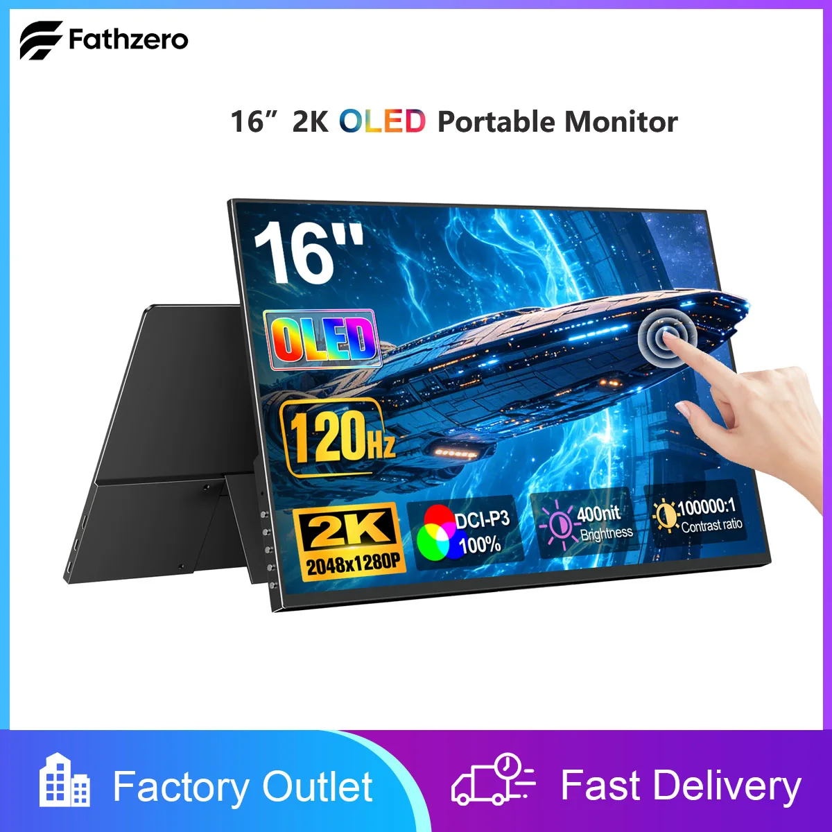 16 Inch 2K OLED 120Hz Portable Monitor Touch Screen 2048*1280P 16:10 Gaming Extended Display For PC Laptop Mac Phone PS4/5 Xbox
16 Inch 2K OLED 120Hz Portable Monitor Touch Screen 2048*1280P 16:10 Gaming Extended Display For PC Laptop Mac Phone PS4/5 Xbox