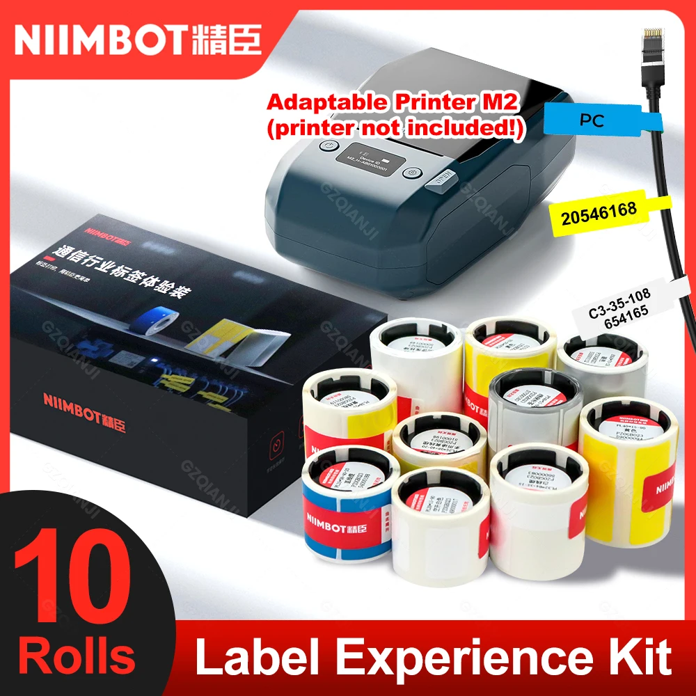 10Rolls Original Niimbot M2 Cable Label Sticker Self-adhesive Waterproof Price Name Tag Thermal Paper Rolls Long-term Storage
10Rolls Original Niimbot M2 Cable Label Sticker Self-adhesive Waterproof Price Name Tag Thermal Paper Rolls Long-term Storage