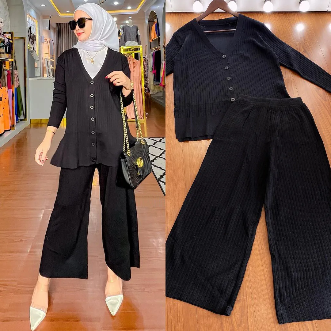 Autumn Dubai Women's Set &Wide Leg Pants Suit Fashion Muslim Sets Elegant Solid Womens Outfits Turkey Malay Kaftan Two Pieces
Autumn Dubai Women's Set &Wide Leg Pants Suit Fashion Muslim Sets Elegant Solid Womens Outfits Turkey Malay Kaftan Two Pieces
