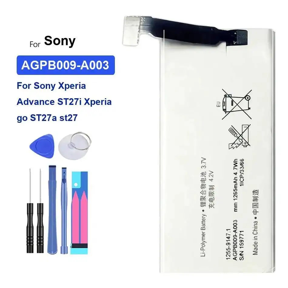 AGPB009-A003 1265Mah Fast Charging Mobile Phone Battery For Sony Xperia Advance St27i GO St27a St27 Safe
AGPB009-A003 1265Mah Fast Charging Mobile Phone Battery For Sony Xperia Advance St27i GO St27a St27 Safe