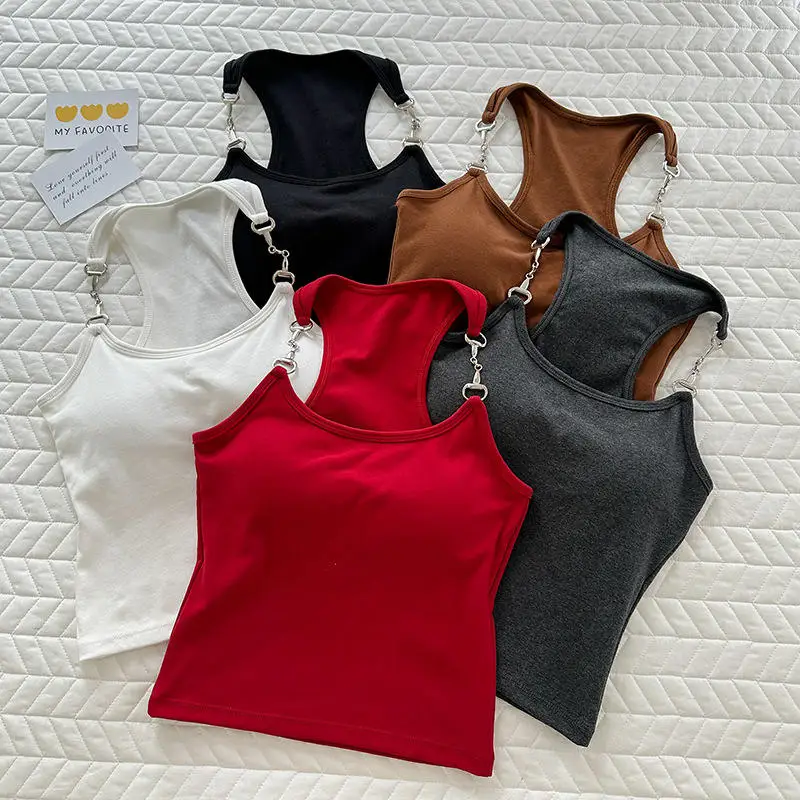 American Sle Chic Cotton Csole Tank Top for Women with Chest Pad Trendy Design Wrap Chest irt Autumn Seasonal Wear
American Sle Chic Cotton Csole Tank Top for Women with Chest Pad Trendy Design Wrap Chest irt Autumn Seasonal Wear