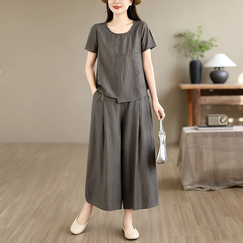 Elegant Cotton Set Fashionable Mom Summer Wear New Style Short Sleeve T-Shirt Chinese Style Top Two Piece Set Color
Elegant Cotton Set Fashionable Mom Summer Wear New Style Short Sleeve T-Shirt Chinese Style Top Two Piece Set Color