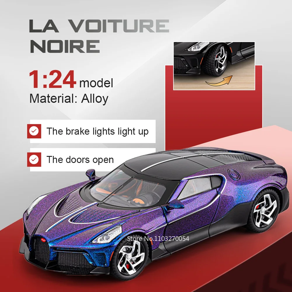 1:24 Scale La Voiture Noire Bolide Alloy Sportscar Model Alloy Diecast Toys with Sound Light Pull Back Vehcies Fashion Ornaments
1:24 Scale La Voiture Noire Bolide Alloy Sportscar Model Alloy Diecast Toys with Sound Light Pull Back Vehcies Fashion Ornaments