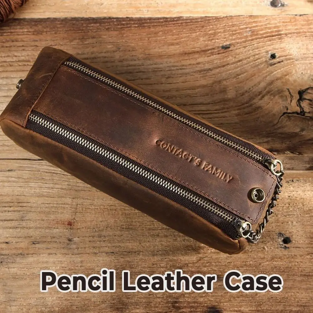 Retro Large Capacity Zipper Pen Pencil Case Leather Handmade Pen Pouch Holder Durable Vintage Desktop Organizer Stationary
Retro Large Capacity Zipper Pen Pencil Case Leather Handmade Pen Pouch Holder Durable Vintage Desktop Organizer Stationary
