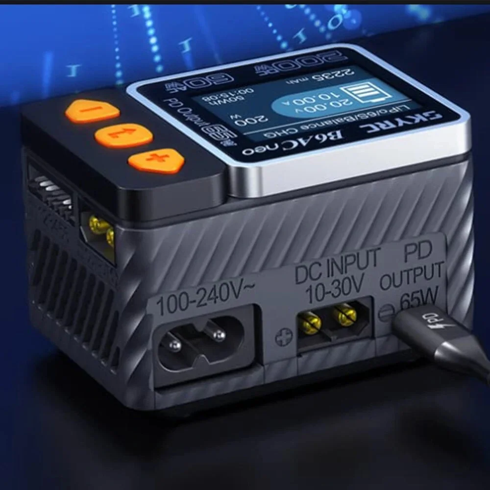 SKYRC B6ACneo 1-6S Smart Charger AC 60W DC 200W 10A Battery Balance Charger for for Lipo LiFe Lilon LiHV 1-15S NiMH NiCd battery
SKYRC B6ACneo 1-6S Smart Charger AC 60W DC 200W 10A Battery Balance Charger for for Lipo LiFe Lilon LiHV 1-15S NiMH NiCd battery