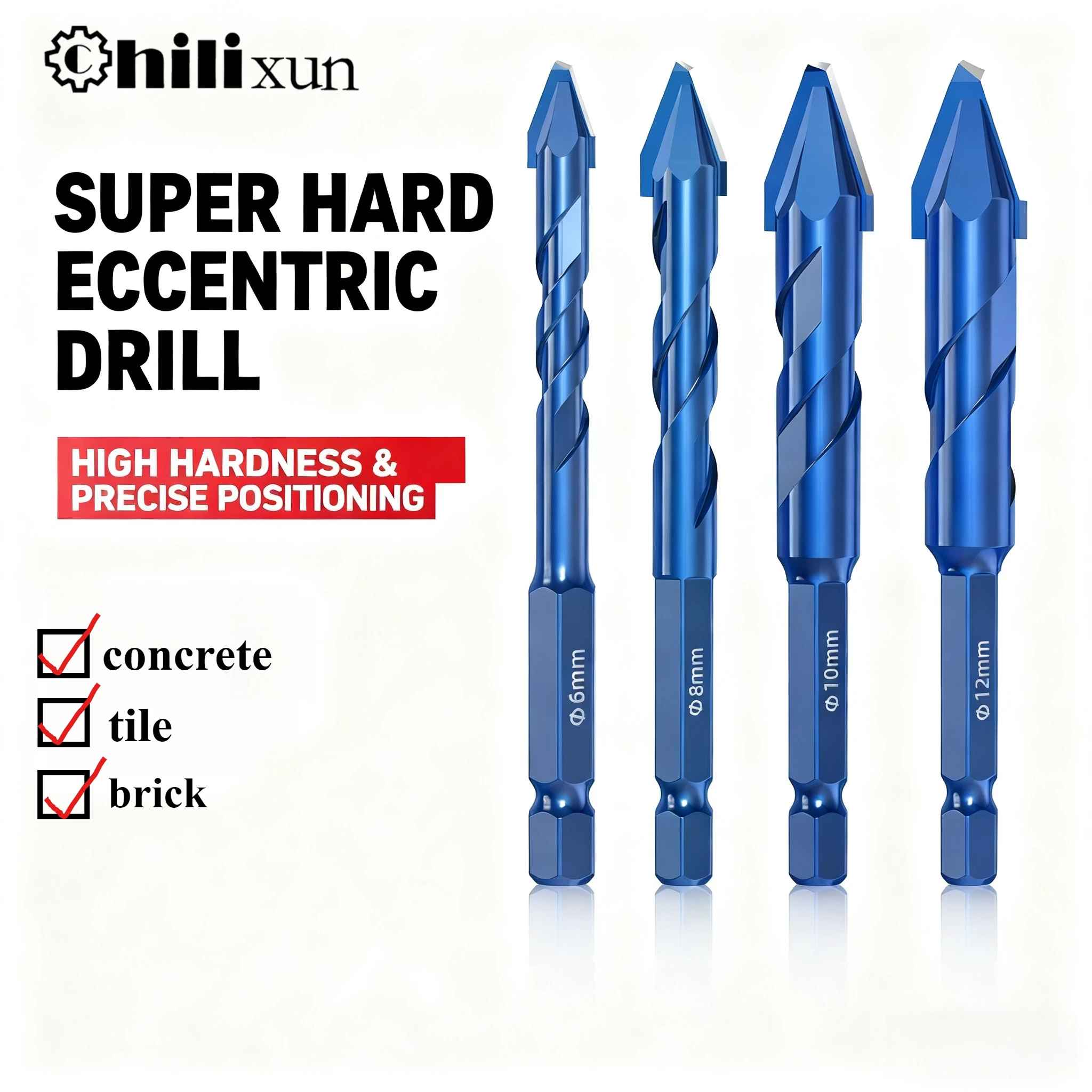 HILIXUN Эксцентриковое сверло высокой твердости Прецизионное сверление 6/8/10/12 мм Стеклянная плитка Керамическая пробивная каменная плита Треугольное сверло
HILIXUN Эксцентриковое сверло высокой твердости Прецизионное сверление 6/8/10/12 мм Стеклянная плитка Керамическая пробивная каменная плита Треугольное сверло