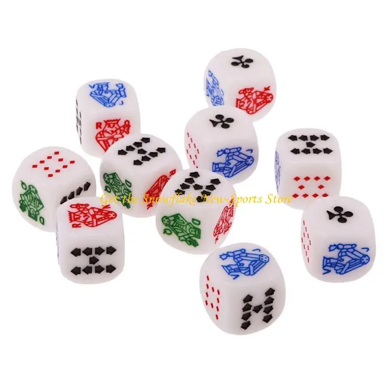 E56D 10 шт. 6-сторонние D6 игральные кости Queen 16 мм акриловые игральные кости для покера и карточной игры
E56D 10 шт. 6-сторонние D6 игральные кости Queen 16 мм акриловые игральные кости для покера и карточной игры