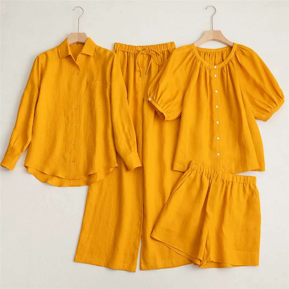 Ladies Linen Lantern Sleeve Short Sleeve Shirt+ High Waist Shorts Women's Clothing Two-piece Suit
Ladies Linen Lantern Sleeve Short Sleeve Shirt+ High Waist Shorts Women's Clothing Two-piece Suit