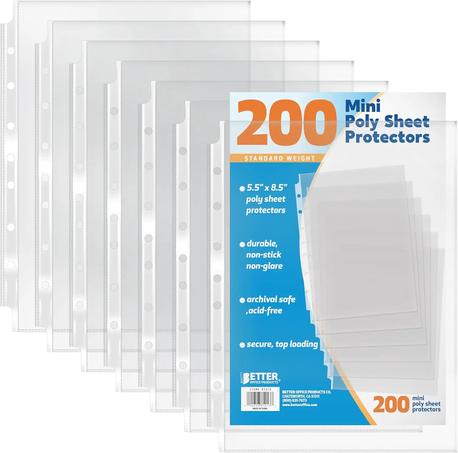 200 Mini Poly Sheet Protectors, 5.5"x8.5", Top Load, Clear, 200 Pack
200 Mini Poly Sheet Protectors, 5.5"x8.5", Top Load, Clear, 200 Pack