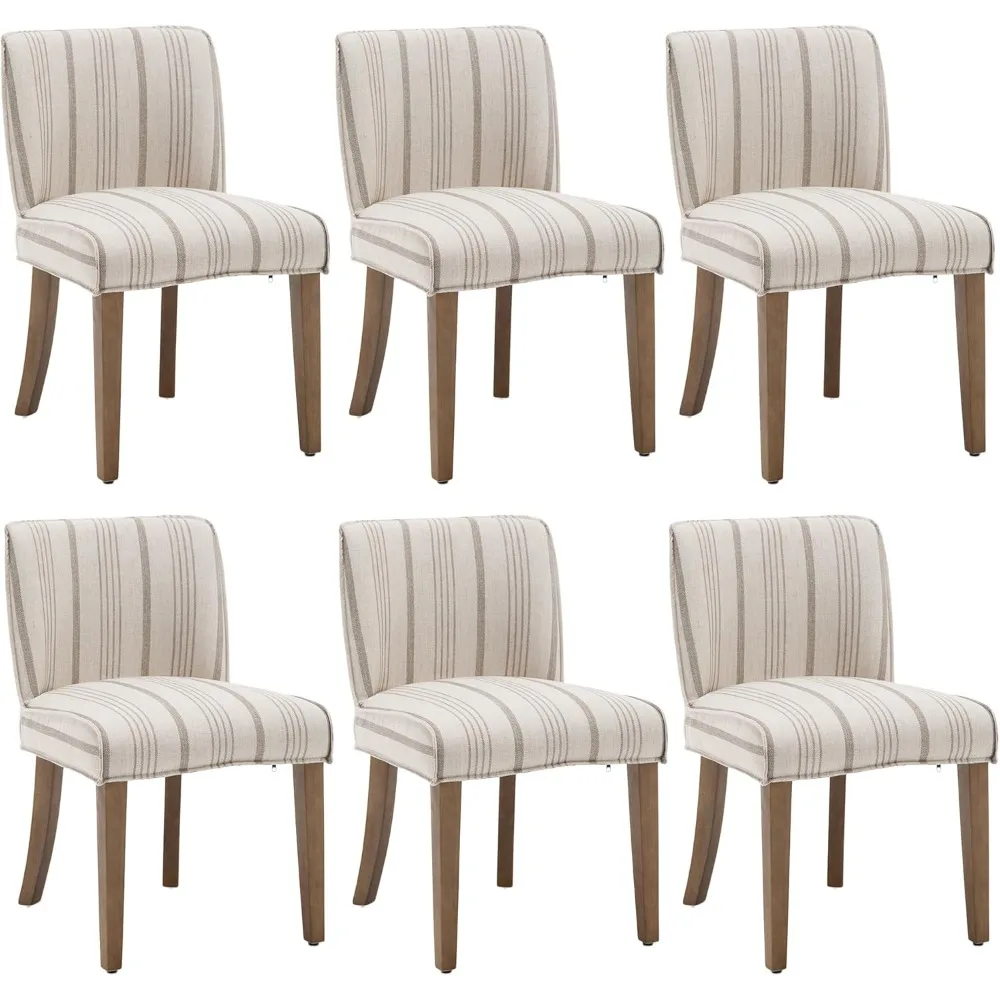 Farmhouse Dining Chair Set of 6, Upholstered Comfortable Dining Chairs, Linen Walnut Wood Kitchen Dining Chairs
Farmhouse Dining Chair Set of 6, Upholstered Comfortable Dining Chairs, Linen Walnut Wood Kitchen Dining Chairs