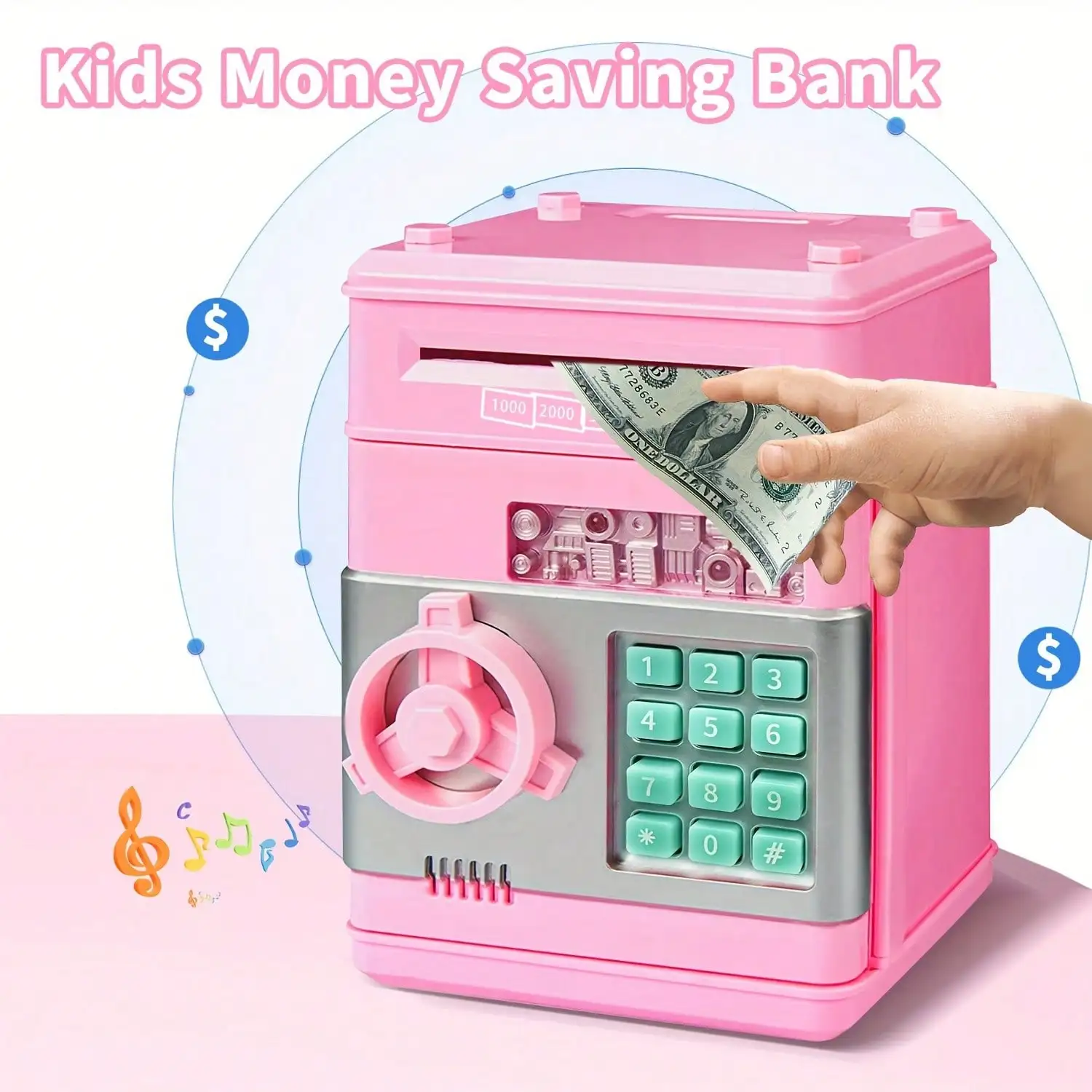 Mini ATM Electronic Piggy Bank with Password Code Lock, Money Safe Box for Kids
Mini ATM Electronic Piggy Bank with Password Code Lock, Money Safe Box for Kids