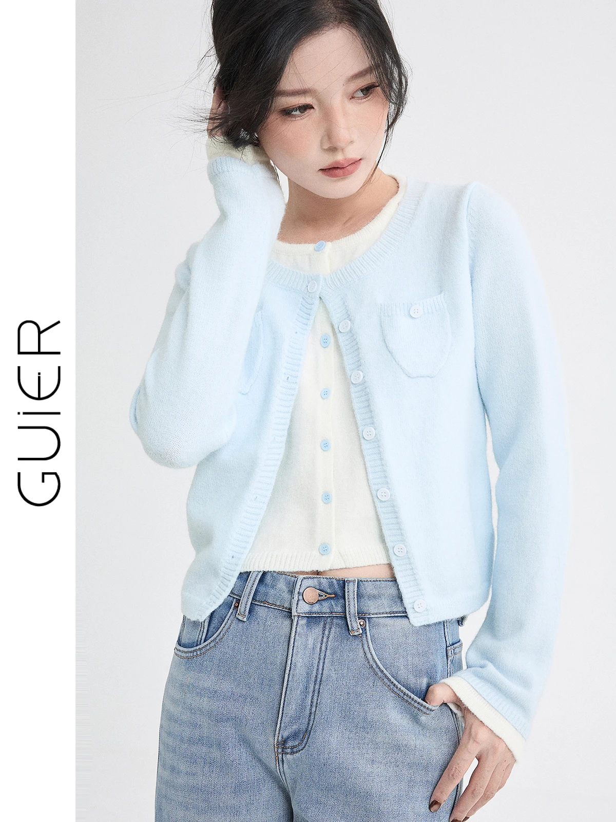 Guier Women's Knitted Sweater Coat Casual Sle Color Blo Design Winter Faion Fake Two-Piece Long Sve ort Length
Guier Women's Knitted Sweater Coat Casual Sle Color Blo Design Winter Faion Fake Two-Piece Long Sve ort Length