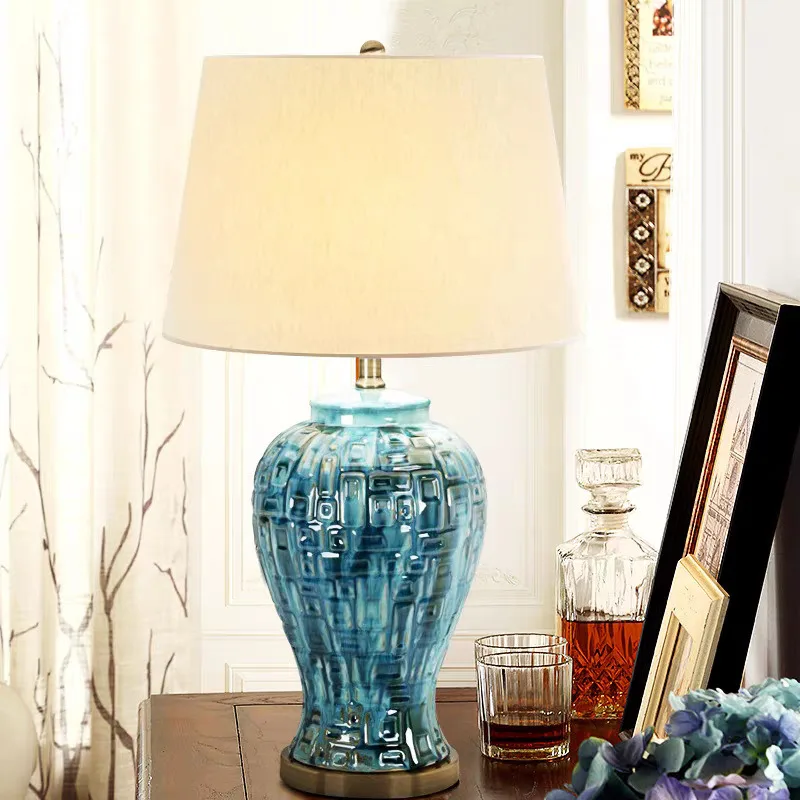 American Ceramic Table Lamps Blue Kiln Changing Color Desk Light for Living Room Bedroom Bedside Lamp Home Decoration Ornaments
American Ceramic Table Lamps Blue Kiln Changing Color Desk Light for Living Room Bedroom Bedside Lamp Home Decoration Ornaments