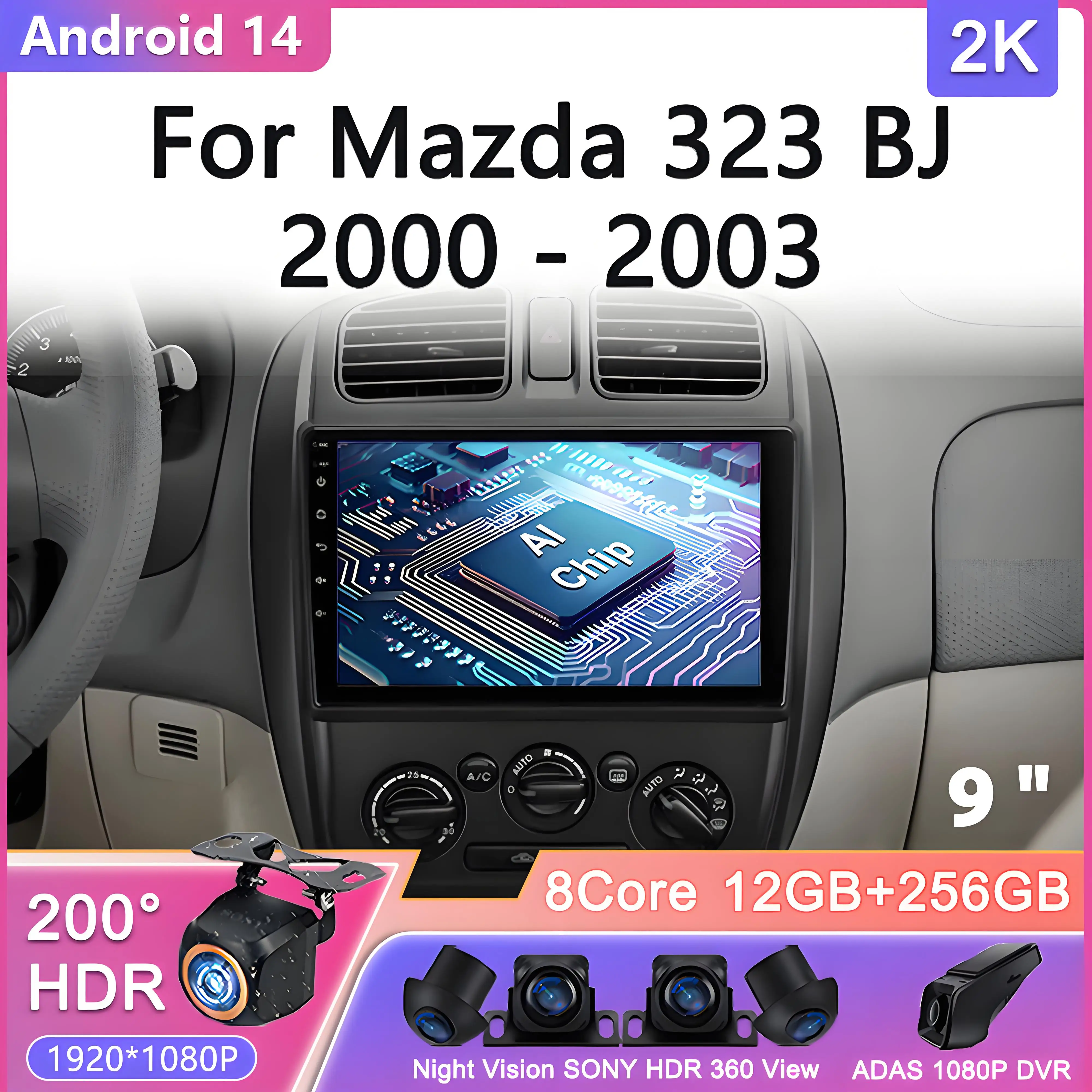 Android 14 For Mazda 323 BJ 2000 - 2003 Car Radio Multimedia Video Player Navigation Monitor Screen TV lettore Video Car GPS
Android 14 For Mazda 323 BJ 2000 - 2003 Car Radio Multimedia Video Player Navigation Monitor Screen TV lettore Video Car GPS
