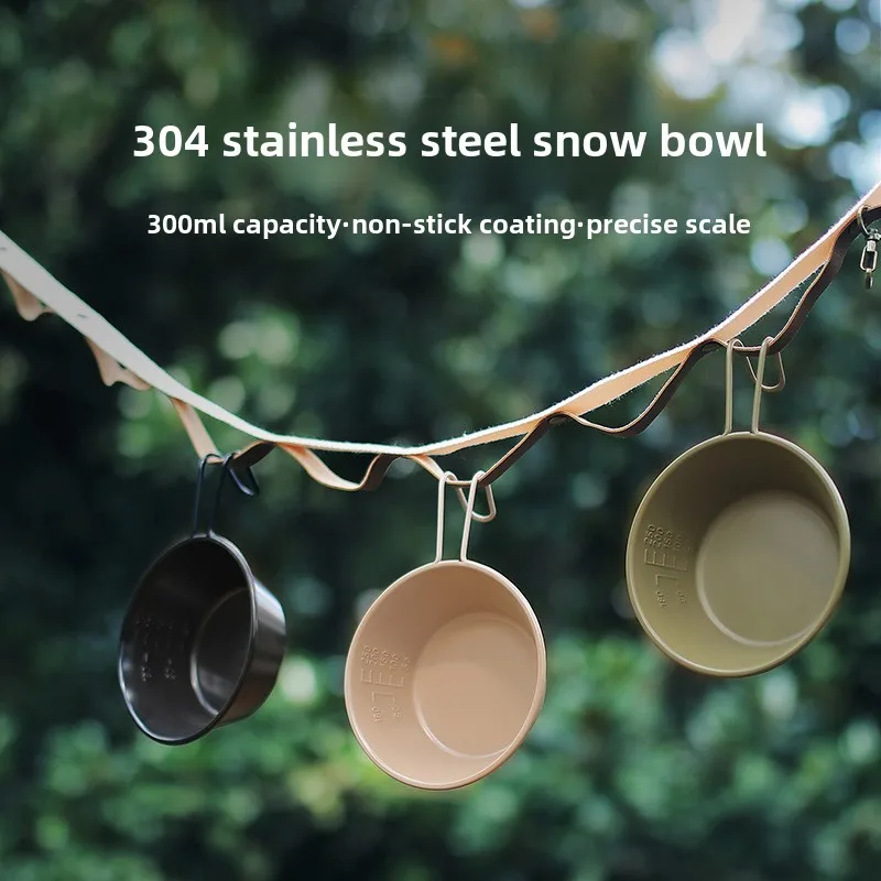 Outdoor snow bowl 304 stainless steel non-stick snow camping bowl picnic tableware portable rice bowl water cup
Outdoor snow bowl 304 stainless steel non-stick snow camping bowl picnic tableware portable rice bowl water cup