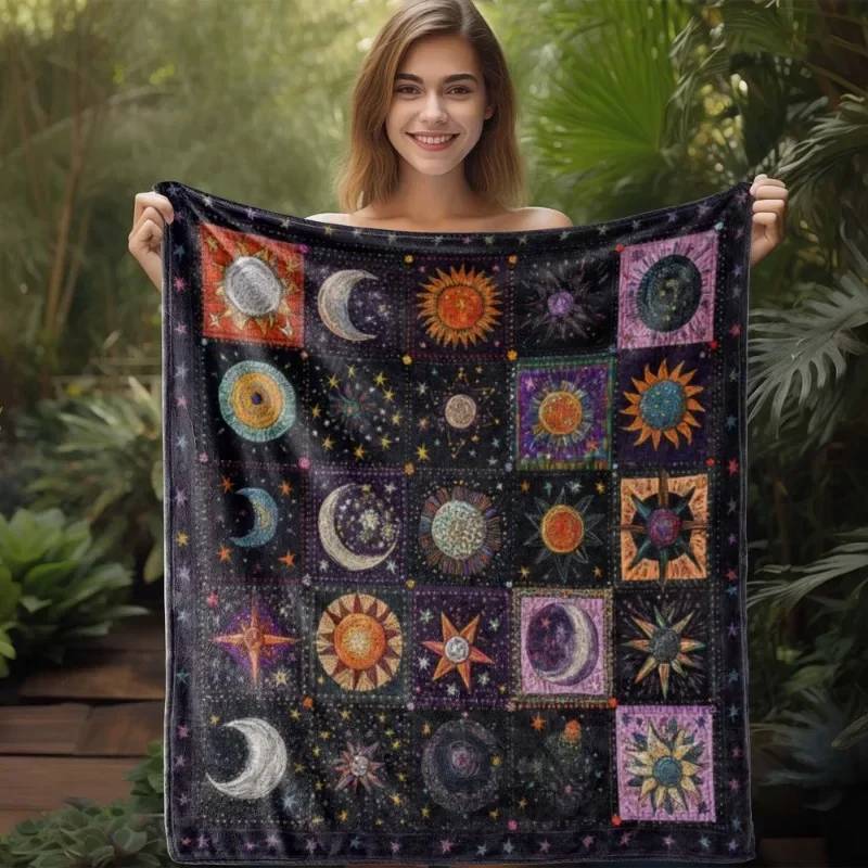 Soft Flannel Blanket with Retro Celestial Moon Stars Design Perfect for Beds Sofas Travel and Offices Machine Washable Suitable
Soft Flannel Blanket with Retro Celestial Moon Stars Design Perfect for Beds Sofas Travel and Offices Machine Washable Suitable