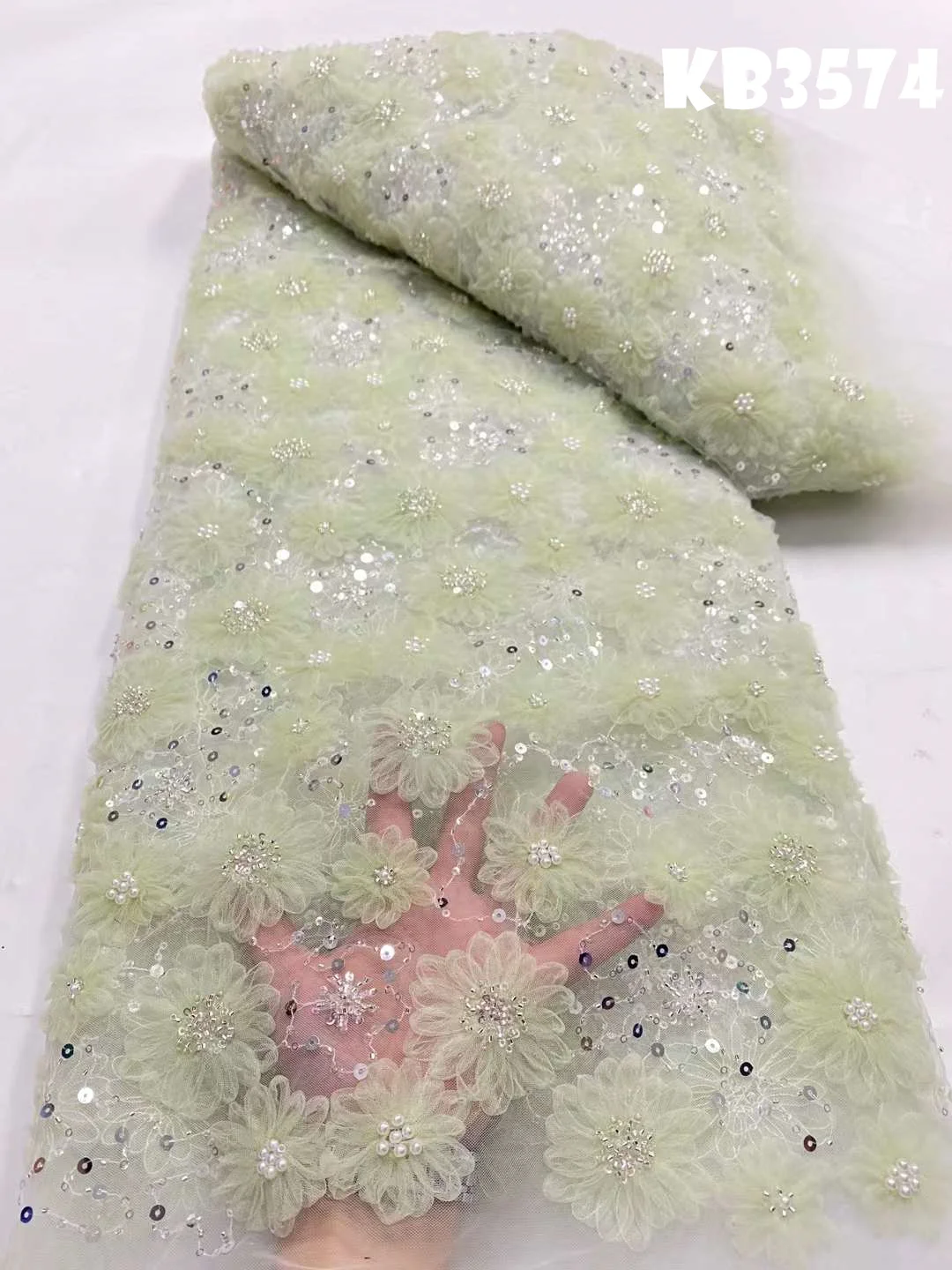 Mint Green 3d Flower Lace Fabric Latest Lace Fabric High Quality 2023 Dubai Embroidery Fabric Evening Dresses for Weddings
Mint Green 3d Flower Lace Fabric Latest Lace Fabric High Quality 2023 Dubai Embroidery Fabric Evening Dresses for Weddings