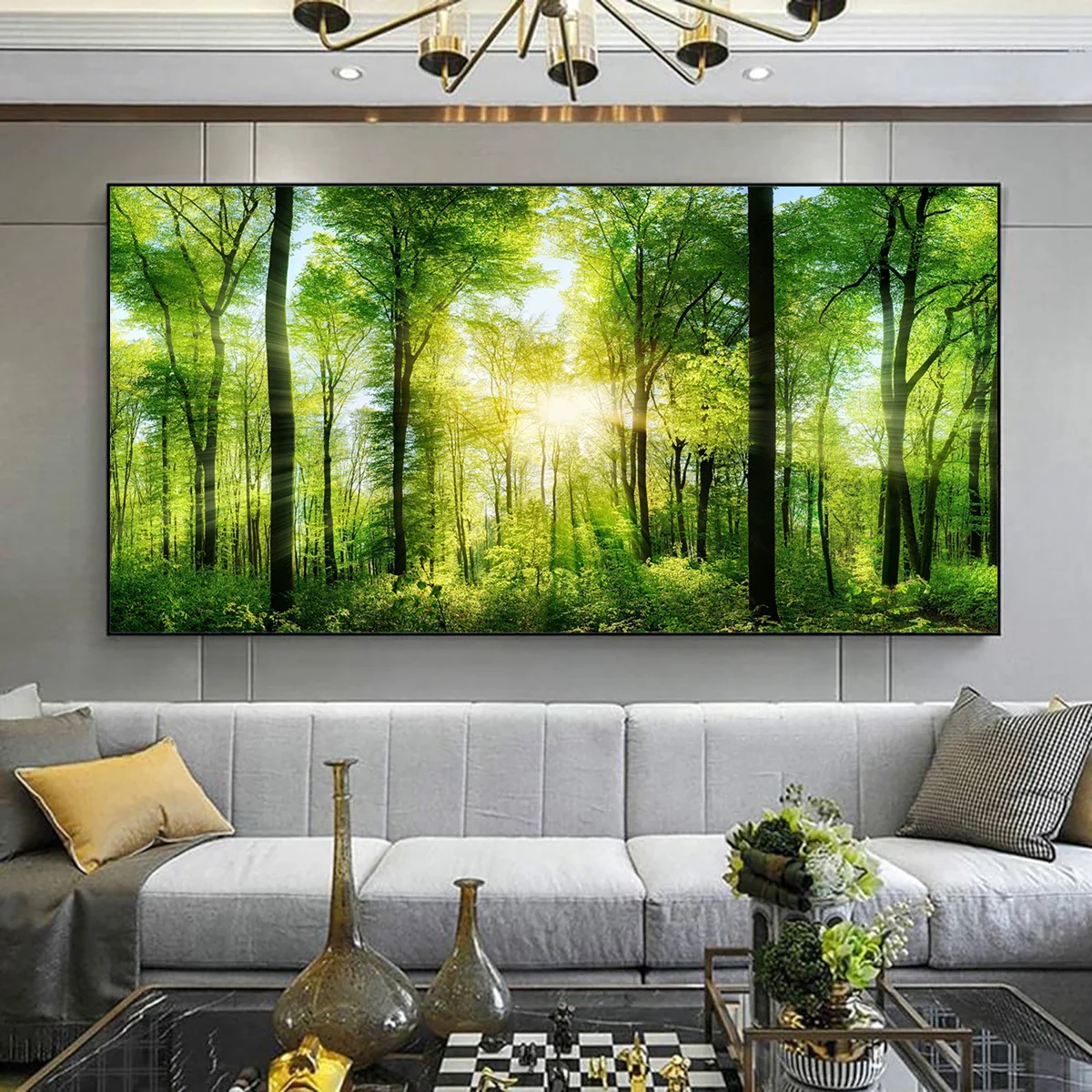 Unframed Canvas Poster Canvas Wall Art Modern Forest Under The Morning Sun Creative Arts Wall Painting Decoration Large Size
Unframed Canvas Poster Canvas Wall Art Modern Forest Under The Morning Sun Creative Arts Wall Painting Decoration Large Size