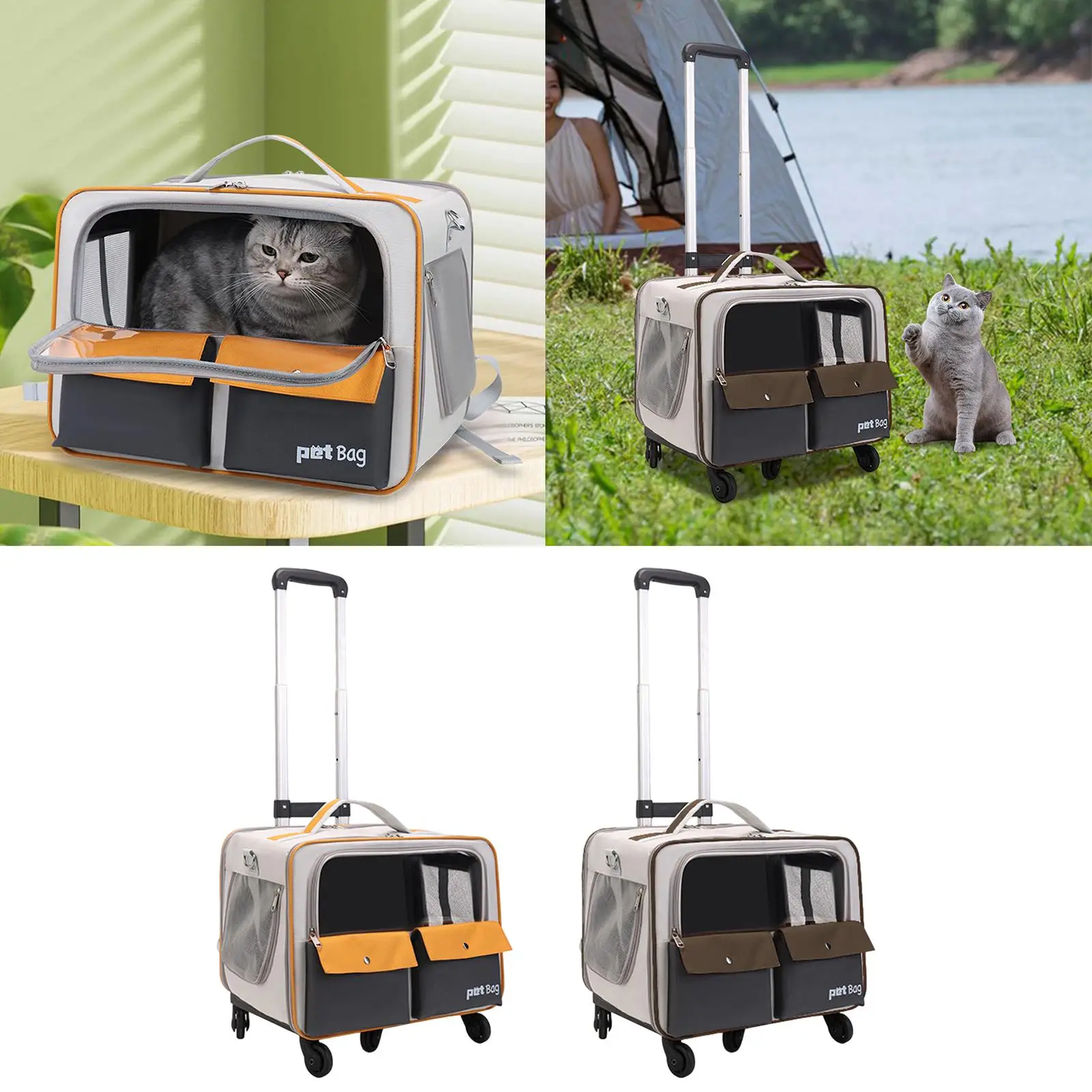 Cat Trolley Bag Carrying Bag with Wheels Portable Oxford Cloth Handbag Durability Dog Backpack Pet Travel Bag for Kitten Puppy
Cat Trolley Bag Carrying Bag with Wheels Portable Oxford Cloth Handbag Durability Dog Backpack Pet Travel Bag for Kitten Puppy