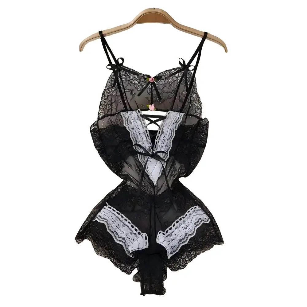 Sexy Transparent Lace Cross Strap Jumpsuit Flower Bow Bodysuit Slim Fit Sweet Erotic Pajama Lingerie Rompers Catsuit Bodycon
Sexy Transparent Lace Cross Strap Jumpsuit Flower Bow Bodysuit Slim Fit Sweet Erotic Pajama Lingerie Rompers Catsuit Bodycon