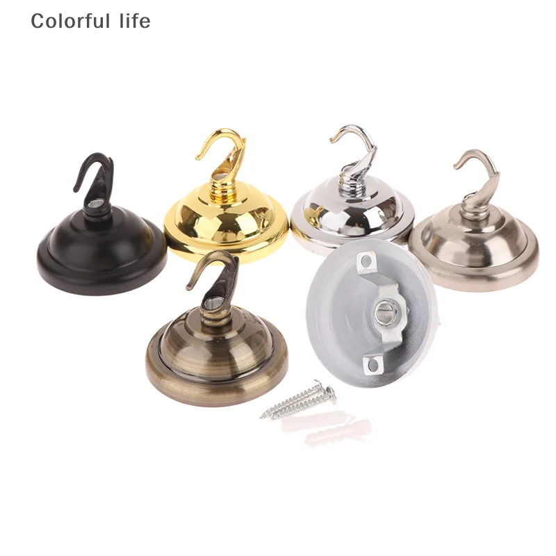 1 Set Ceiling Mount Pendant Lamp Base Black/White/Bronze/Gold/ 56mm DIY Round Iron Hook Ceiling Plate Base
1 Set Ceiling Mount Pendant Lamp Base Black/White/Bronze/Gold/ 56mm DIY Round Iron Hook Ceiling Plate Base