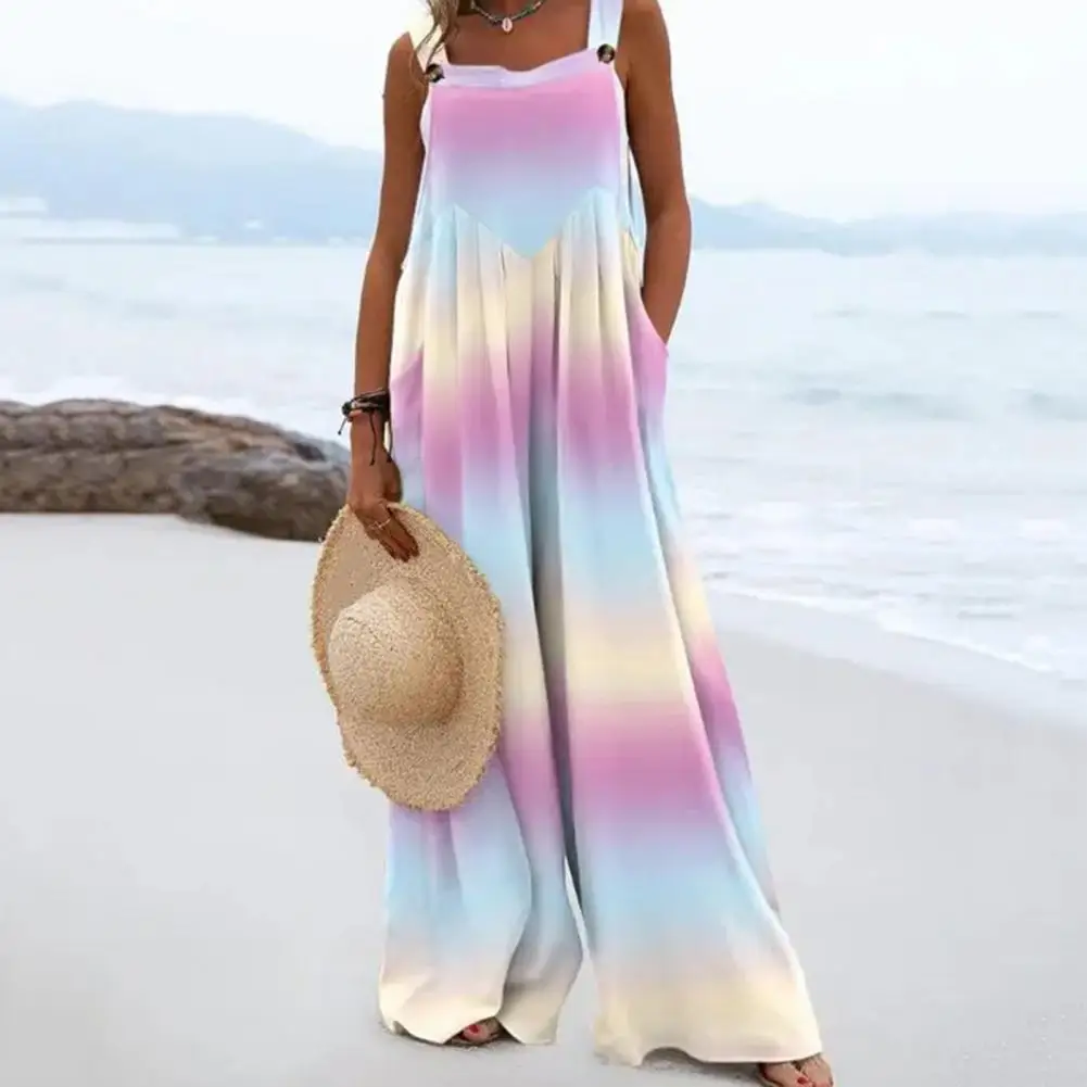 Summer Women Jumpsuit Soft Quick Dry Deep Crotch Button Lady Jumpsuit Gradient Color Big Pockets Female Romper Women's Clothing
Summer Women Jumpsuit Soft Quick Dry Deep Crotch Button Lady Jumpsuit Gradient Color Big Pockets Female Romper Women's Clothing
