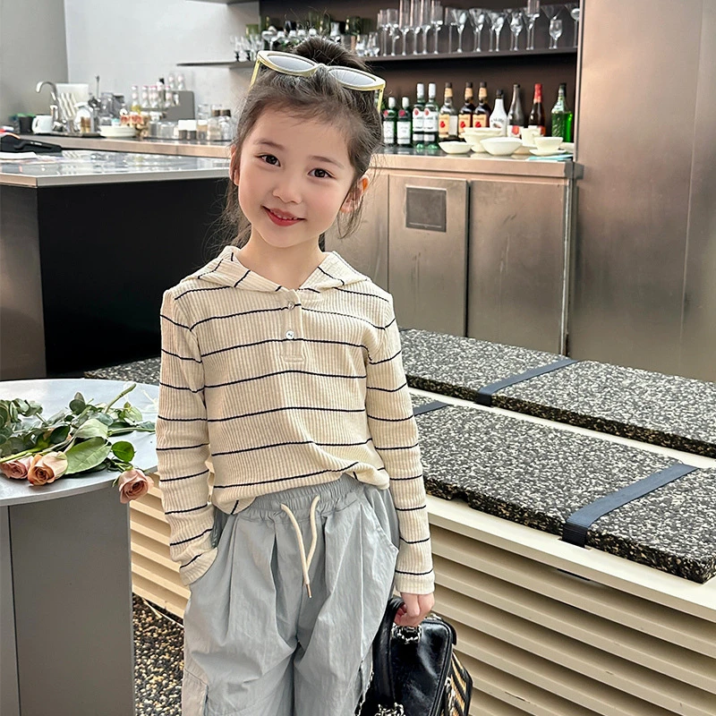 Girls Long Sleeve 2024 Korean Style Spring And Autumn New Slim Fit Fashion Base Shirt T Shirt Striped Pink Children Clothing
Girls Long Sleeve 2024 Korean Style Spring And Autumn New Slim Fit Fashion Base Shirt T Shirt Striped Pink Children Clothing