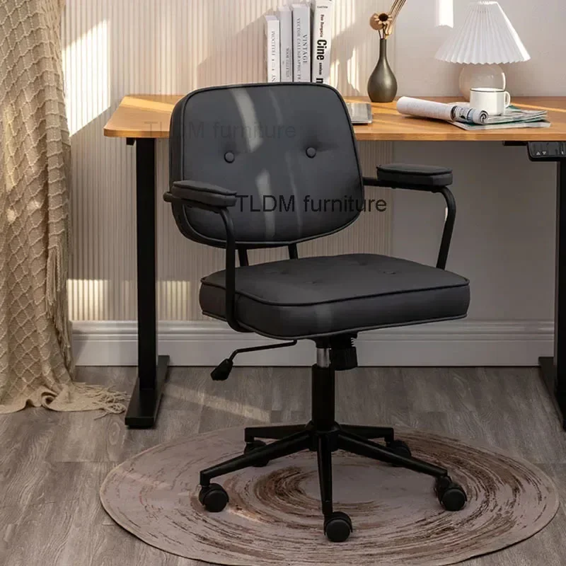 Nordic Leather Office Chairs for Office Furniture Computer Chair Retro Designer Light Luxury Sedentary Comfortable Office Chair
Nordic Leather Office Chairs for Office Furniture Computer Chair Retro Designer Light Luxury Sedentary Comfortable Office Chair
