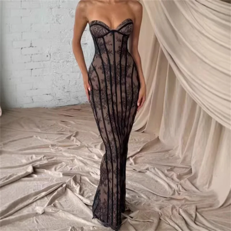 Black Lace Prom Dress Sexy Corset Sleeveless Lace Up Back Long Sheath Formal Casual Hot Girl Evening Party Wedding Gown
Black Lace Prom Dress Sexy Corset Sleeveless Lace Up Back Long Sheath Formal Casual Hot Girl Evening Party Wedding Gown