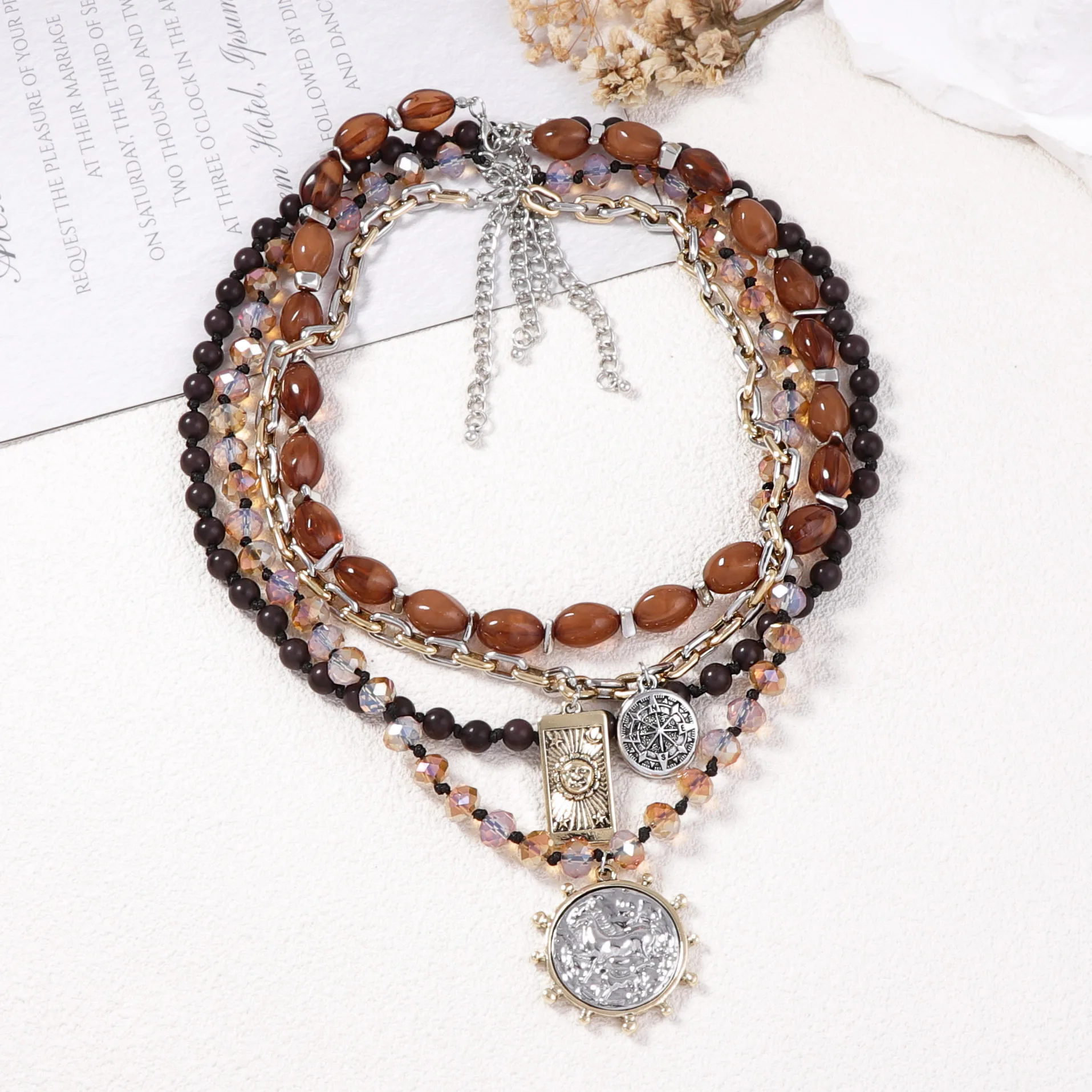 ZAA Vintage Boho Resin Beaded Choker Round Coin Pendant Necklaces for Women Holiday Party Jewelry Gifts
ZAA Vintage Boho Resin Beaded Choker Round Coin Pendant Necklaces for Women Holiday Party Jewelry Gifts