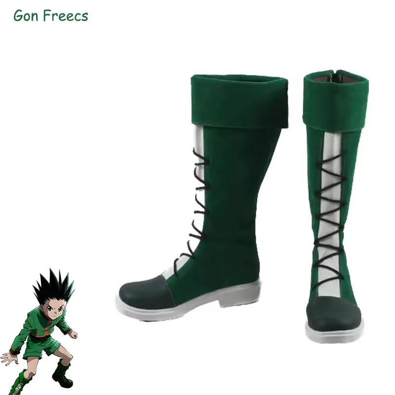 Hunter X Hunter Gon Freecs, обувь для косплея, ботинки для взрослых, карнавальные костюмы на Хэллоуин, реквизит, мужские зеленые ботинки в стиле аниме на заказ
Hunter X Hunter Gon Freecs, обувь для косплея, ботинки для взрослых, карнавальные костюмы на Хэллоуин, реквизит, мужские зеленые ботинки в стиле аниме на заказ