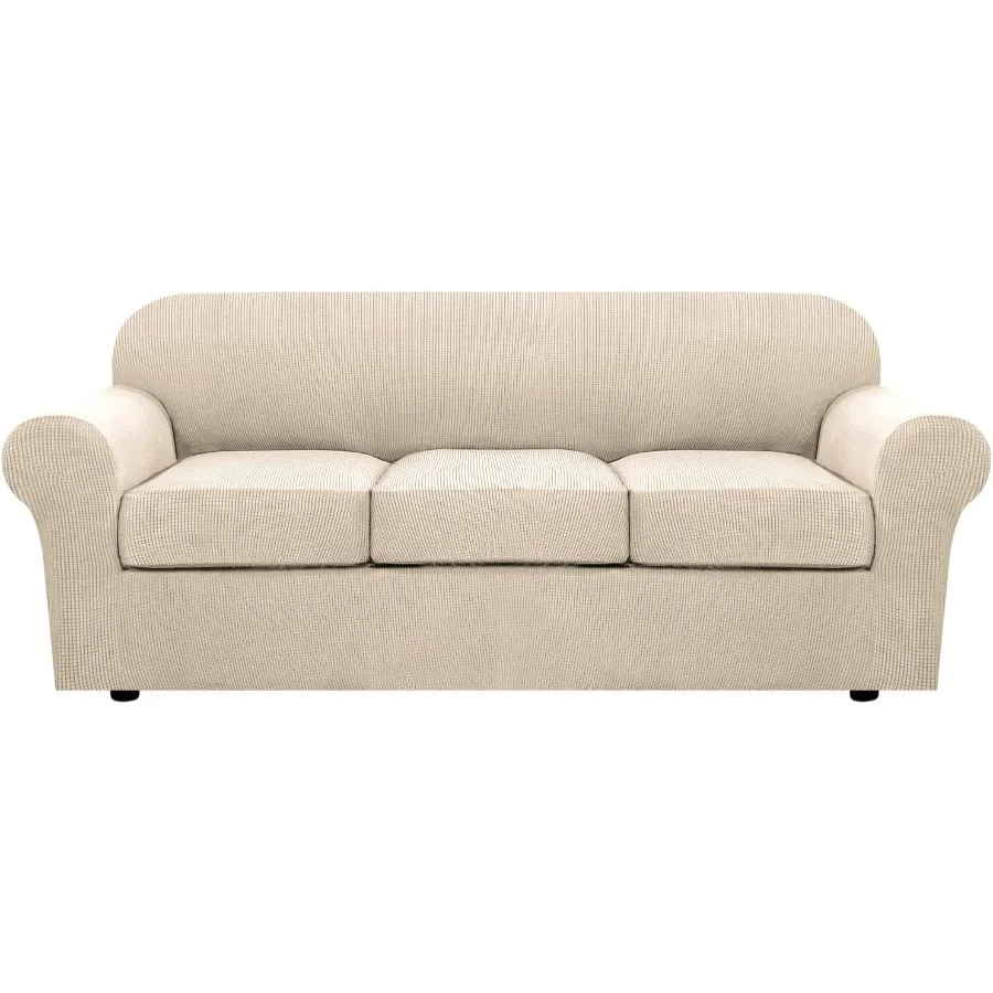 4 Piece Stretch Couch Covers for 3 Cushion Couch Sofa Furniture Slipcovers with Upgraded Thicker Jacquard Fabric Designed for L
4 Piece Stretch Couch Covers for 3 Cushion Couch Sofa Furniture Slipcovers with Upgraded Thicker Jacquard Fabric Designed for L