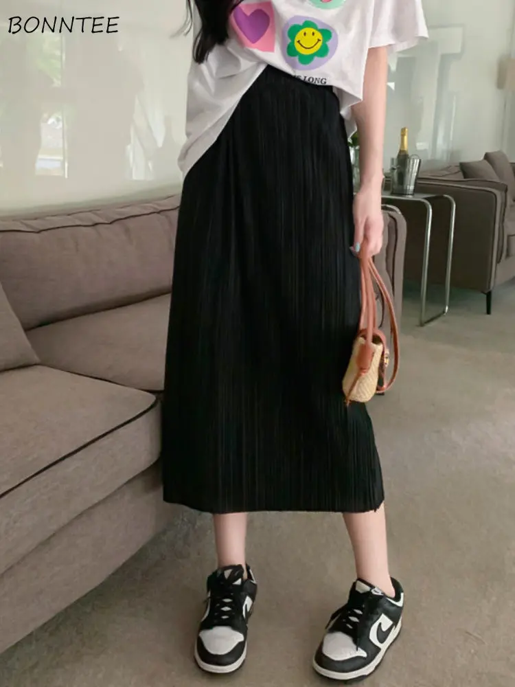 Skirts Women Temperament Mature Vintage Casual Minimalist Folds Summer New Female Comfort Harajuku Empire Korean Style All-match
Skirts Women Temperament Mature Vintage Casual Minimalist Folds Summer New Female Comfort Harajuku Empire Korean Style All-match