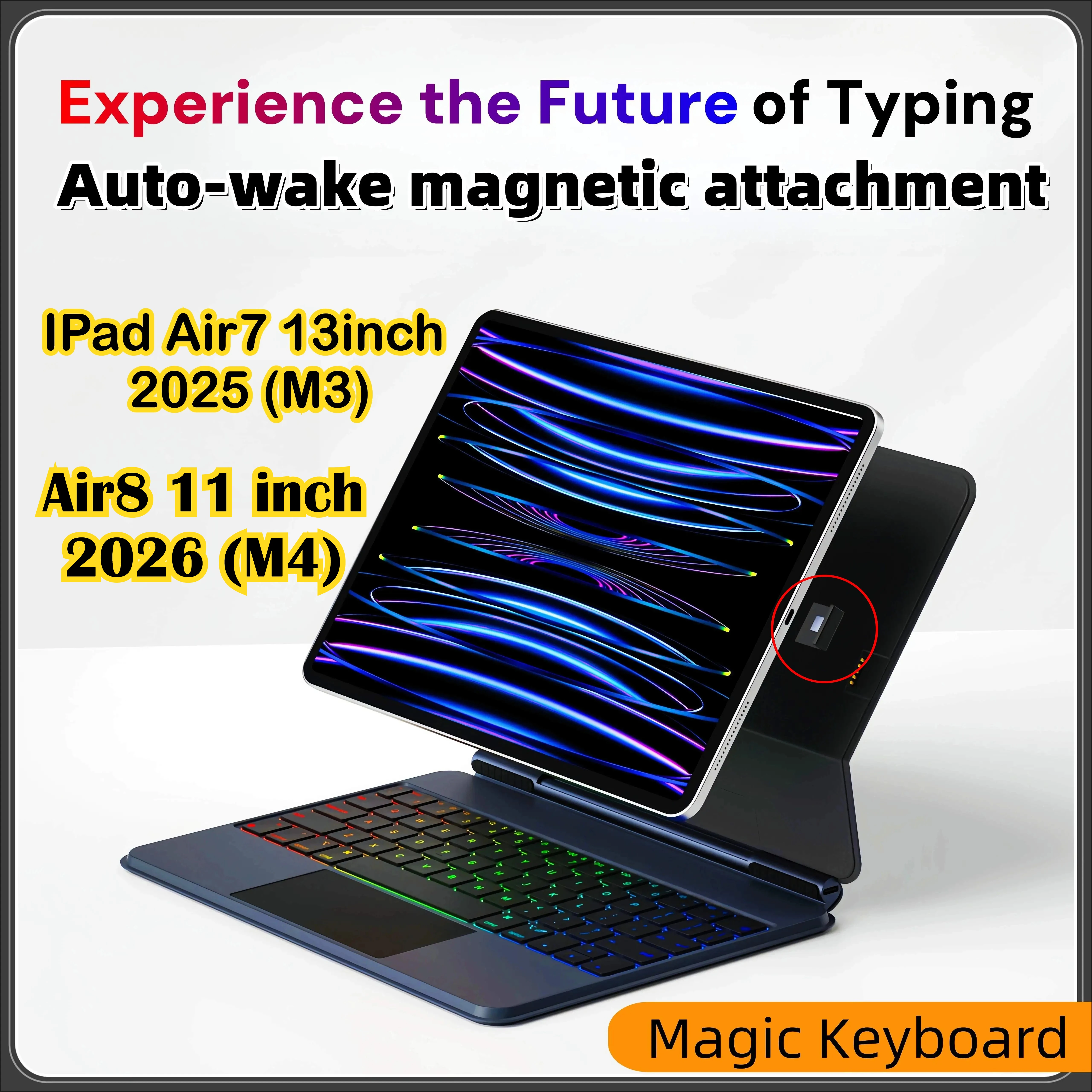 Новый чехол-клавиатура Touchpad Magic Keyboard для iPad Air 8, 7, 13 дюймов, 11 дюймов, 2026 M3 Pro 11, M4 12.9, Air 4/5/6, умный мультитач-чехол с функцией Plug&Play
Новый чехол-клавиатура Touchpad Magic Keyboard для iPad Air 8, 7, 13 дюймов, 11 дюймов, 2026 M3 Pro 11, M4 12.9, Air 4/5/6, умный мультитач-чехол с функцией Plug&Play