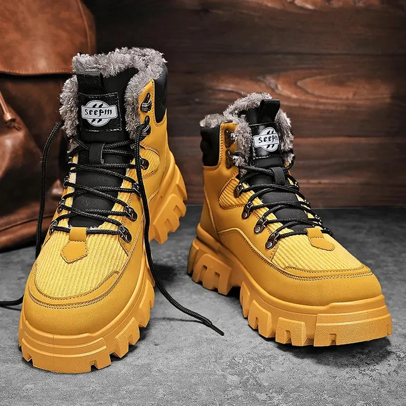 Winter Men Boots 2024 Wear-resistant Men Boots Simple Lace-up Plus Velvet Warm Snow Boots Outdoor Comfortable Men Cotton Shoes
Winter Men Boots 2024 Wear-resistant Men Boots Simple Lace-up Plus Velvet Warm Snow Boots Outdoor Comfortable Men Cotton Shoes