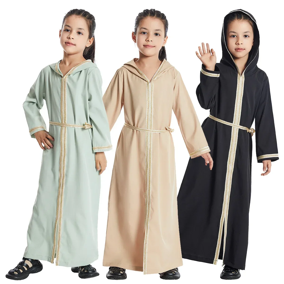 Girls Hooded Open Abaya Spring Summer Black Djellaba Casual Hooded Dress Muslim Kids Islamic Ramadan Arabic Kimono Caftan Gowns
Girls Hooded Open Abaya Spring Summer Black Djellaba Casual Hooded Dress Muslim Kids Islamic Ramadan Arabic Kimono Caftan Gowns