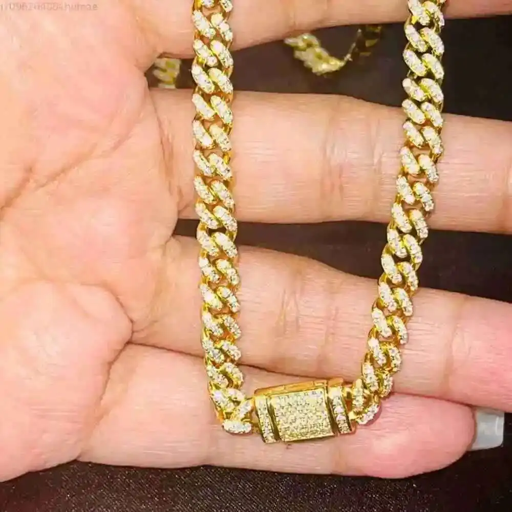 Moissanite Diamond Hiphop Rapper 6.8mm Cuban Link Chain in 925 Sterling Silver Moissanite Cuban Link Chain
Moissanite Diamond Hiphop Rapper 6.8mm Cuban Link Chain in 925 Sterling Silver Moissanite Cuban Link Chain