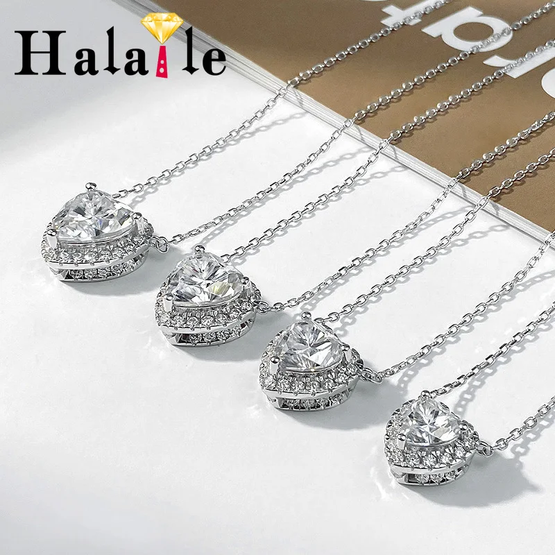 Halaile D Color Moissanite S925 Sterling Silver Love Heart Pendant Necklace with GRA Neckchain Fine Jewelry Women's Trendy Gift
Halaile D Color Moissanite S925 Sterling Silver Love Heart Pendant Necklace with GRA Neckchain Fine Jewelry Women's Trendy Gift