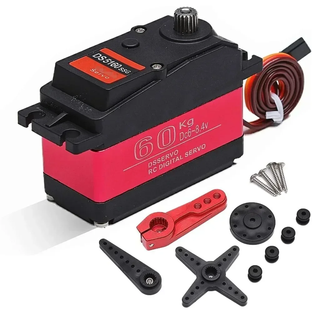 High Torque Waterproof 60Kg 180° DS5160 Metal Gear Digital Servo for RC Robot Car 1/6 Axial SCX6 1/5 Redcat HPI
High Torque Waterproof 60Kg 180° DS5160 Metal Gear Digital Servo for RC Robot Car 1/6 Axial SCX6 1/5 Redcat HPI