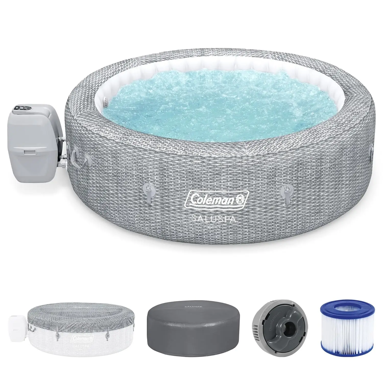 Large Round 5-7 Person Inflatable Hot Tub Portable Outdoor Spa 180 Air Jets EnergySense Cover, Custom
Large Round 5-7 Person Inflatable Hot Tub Portable Outdoor Spa 180 Air Jets EnergySense Cover, Custom