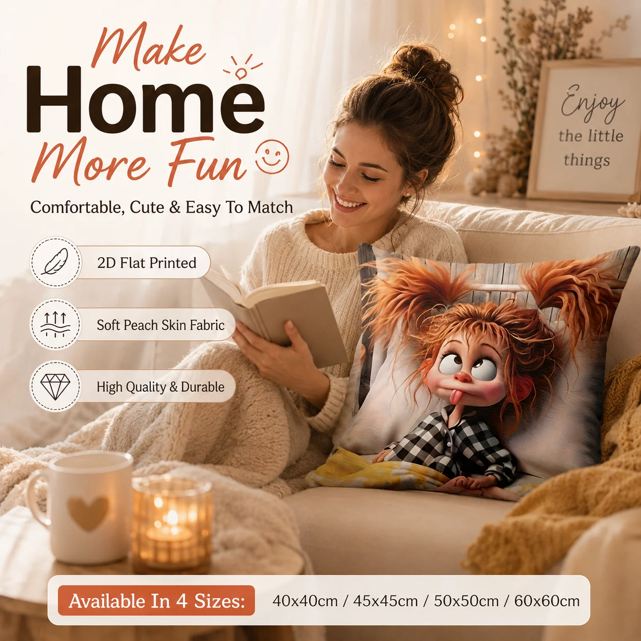 Funny Cartoon Girl Peach Skin Pillowcase 2D Flat Printed Cushion Cover Sofa Living Room Bedroom Decor Crazy Hair Pillow Cover
Funny Cartoon Girl Peach Skin Pillowcase 2D Flat Printed Cushion Cover Sofa Living Room Bedroom Decor Crazy Hair Pillow Cover