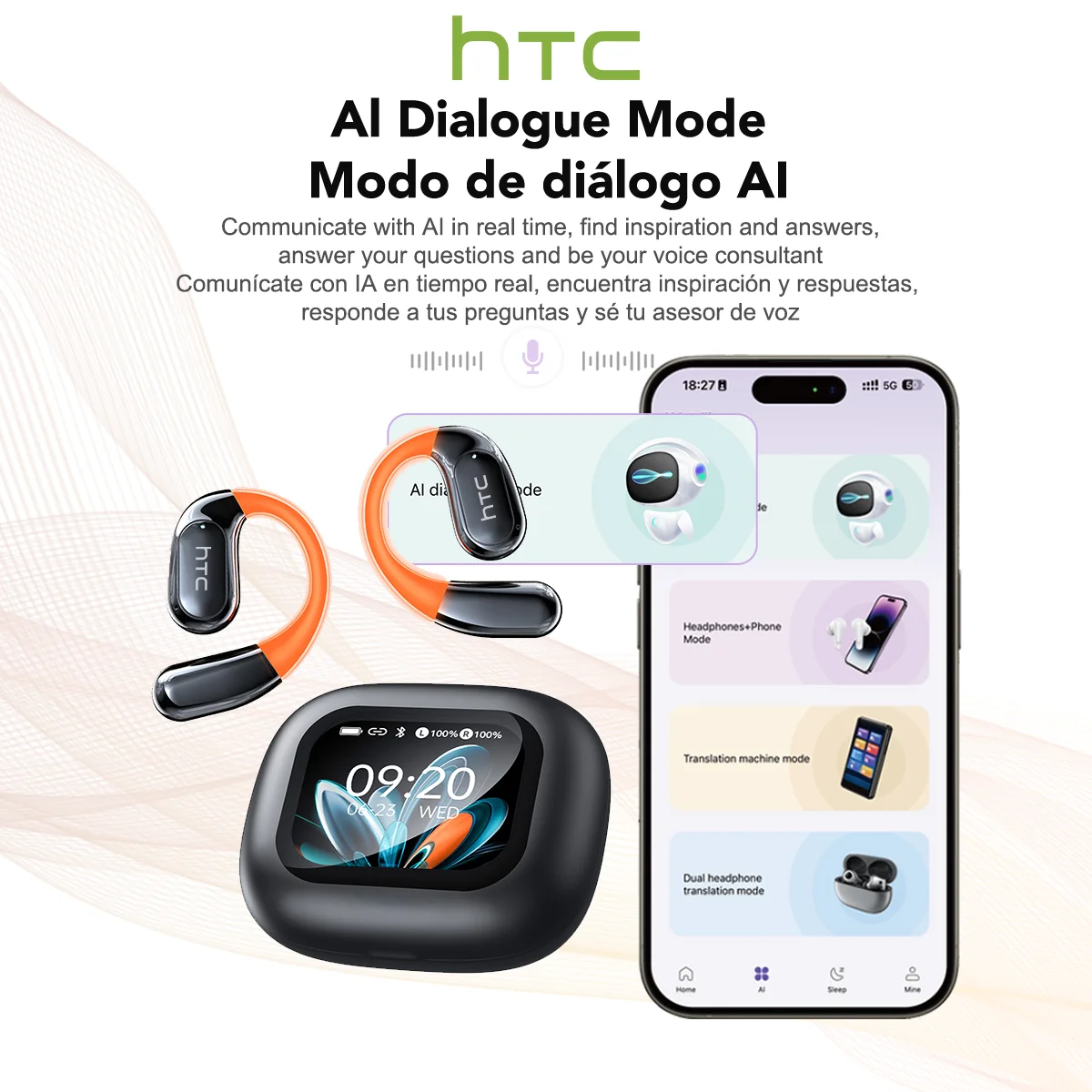 Wireless Bluetooth Earphones HTC NE27 Open Ear Sport AI Translate Earbud ENC Call Noise Reduction ear pods With Mic Fast Charger
Wireless Bluetooth Earphones HTC NE27 Open Ear Sport AI Translate Earbud ENC Call Noise Reduction ear pods With Mic Fast Charger