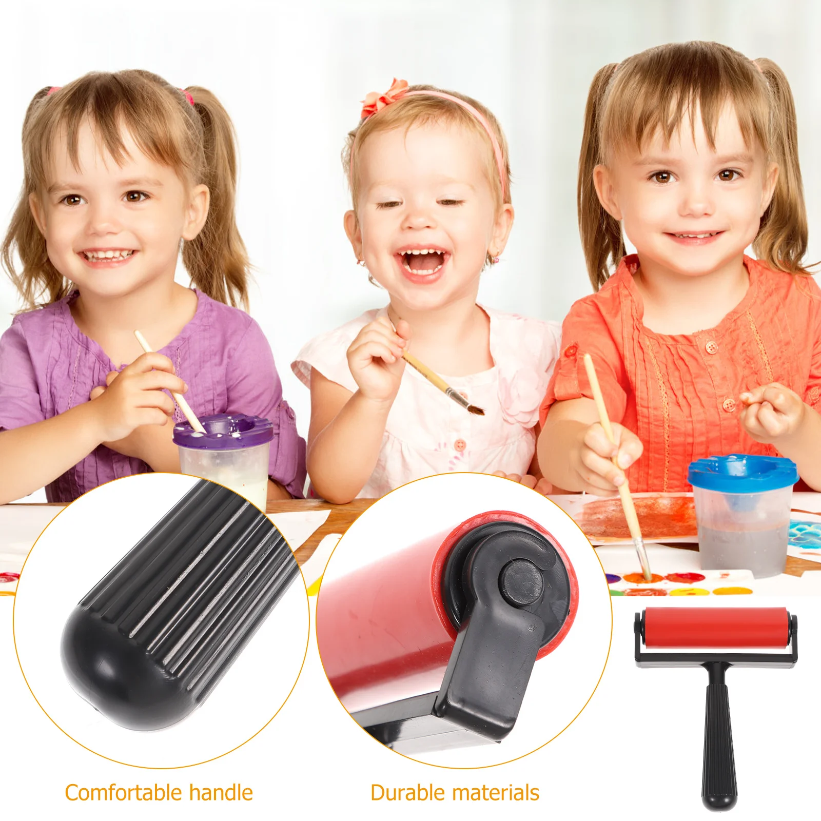 10cm Rubber Durable Flat Cylinder Even Coloring Comfortable Grip Printmaking Stamping Rubber Roller
10cm Rubber Durable Flat Cylinder Even Coloring Comfortable Grip Printmaking Stamping Rubber Roller