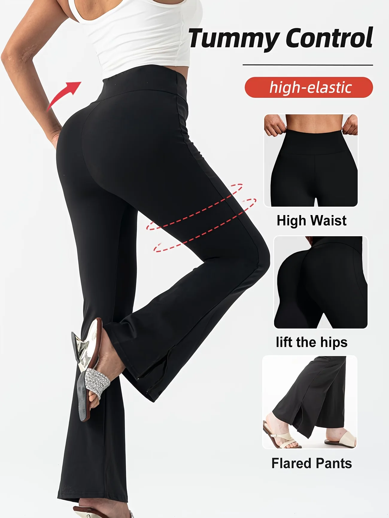 Женские сексуальные расклешенные брюки с высокой талией для йоги, с эффектом утяжки живота, подтягивающие ягодицы, корректирующие фигуру, спортивные длинные брюки для повседневной носки
Женские сексуальные расклешенные брюки с высокой талией для йоги, с эффектом утяжки живота, подтягивающие ягодицы, корректирующие фигуру, спортивные длинные брюки для повседневной носки