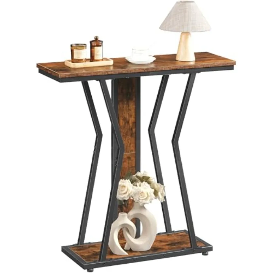 Narrow Console Table for entryway, living room, hallway, foyer, bedroom; engineered wood in rustic brown and black; compact 29.
Narrow Console Table for entryway, living room, hallway, foyer, bedroom; engineered wood in rustic brown and black; compact 29.